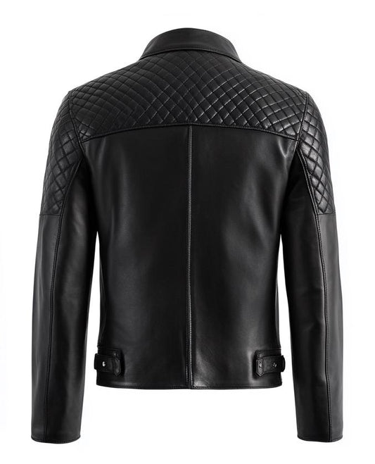 Men's Black Real Leather Jacket – Quilted Slim Fit Motorcycle Street Style By Leather Chloride
