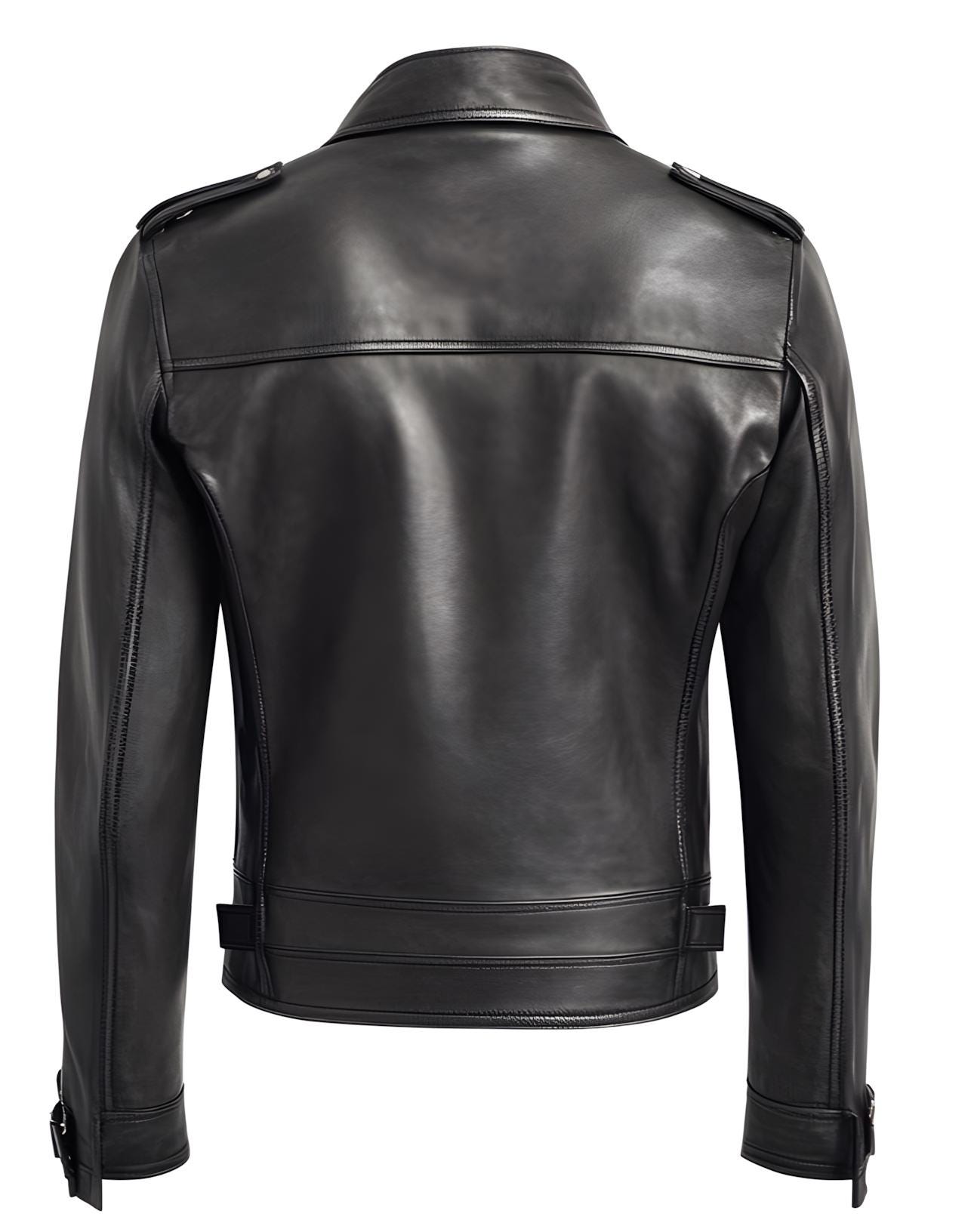 Men’s Smoke Grey Leather Biker Jacket with Asymmetrical Zipper, Provided by Leather Chloride