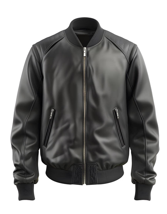Genuine Black Leather Bomber Jacket for Men Classic Flight Style by Leather Chloride