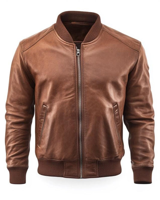 Men's Varsity Style Genuine Leather Bomber Jacket – Classic Casual Fashion By Leather Chloride