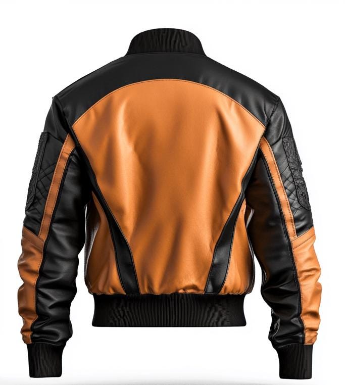 Men's Orange Black Leather Jacket –Bomber Motorcycle Street Style By Leather Chloride
