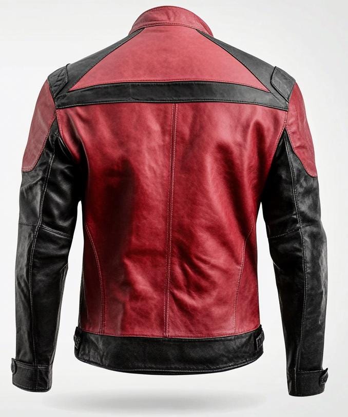 Men's Red Black Leather Jacket – Slim Fit Bomber Motorcycle Street Style By Leather Chloride