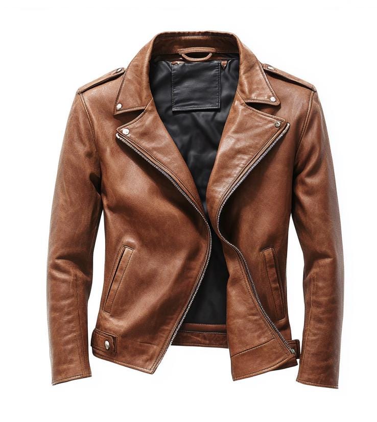 Men's Brown Real Leather Jacket Distressed Slim Fit Biker Motorcycle Style By Leather Chloride