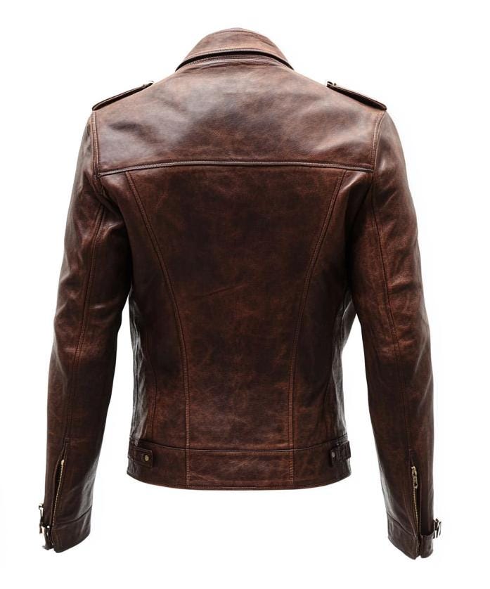 Men's Brown Real Leather Jacket Distressed Slim Fit Biker Street Style By Leather Chloride