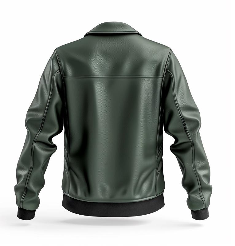 Men's Green Real Leather Bomber Jacket – Slim Fit Streetwear Classic Style by Leather Chloride