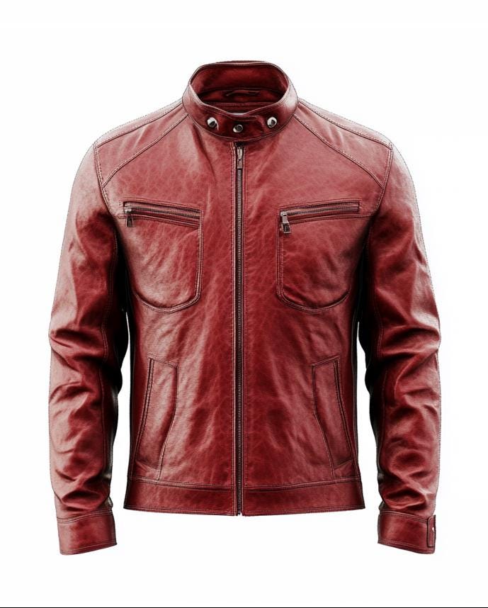 Men's Red Real Leather Jacket – Slim Fit Streetwear Casual Classic Style by Leather Chloride