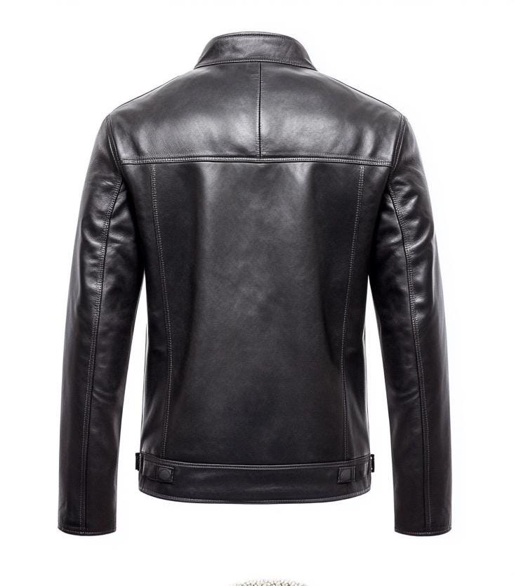 Men's Smoke Grey Real Leather Jacket – Slim Fit Streetwear Casual Classic by Leather Chloride