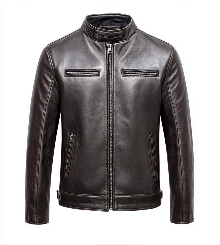 Men's Smoke Grey Real Leather Jacket – Slim Fit Streetwear Casual Classic by Leather Chloride