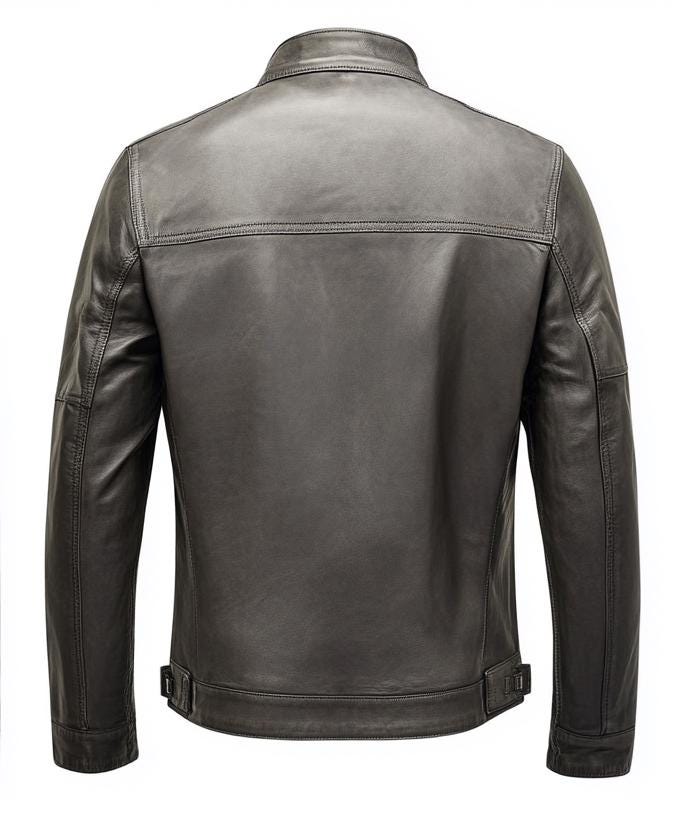 Men's Grey Real Leather Jacket – Slim Fit Streetwear Casual Classic Style by Leather Chloride