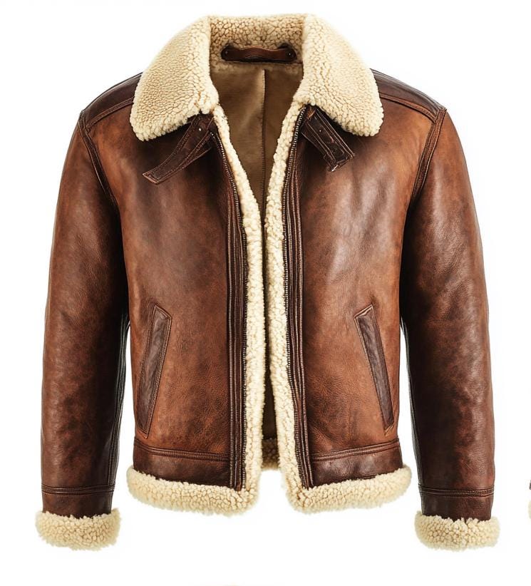 Men's Genuine Fur Shearling Jacket – Real Leather Brown Winterwear Street Style by Leather Chloride