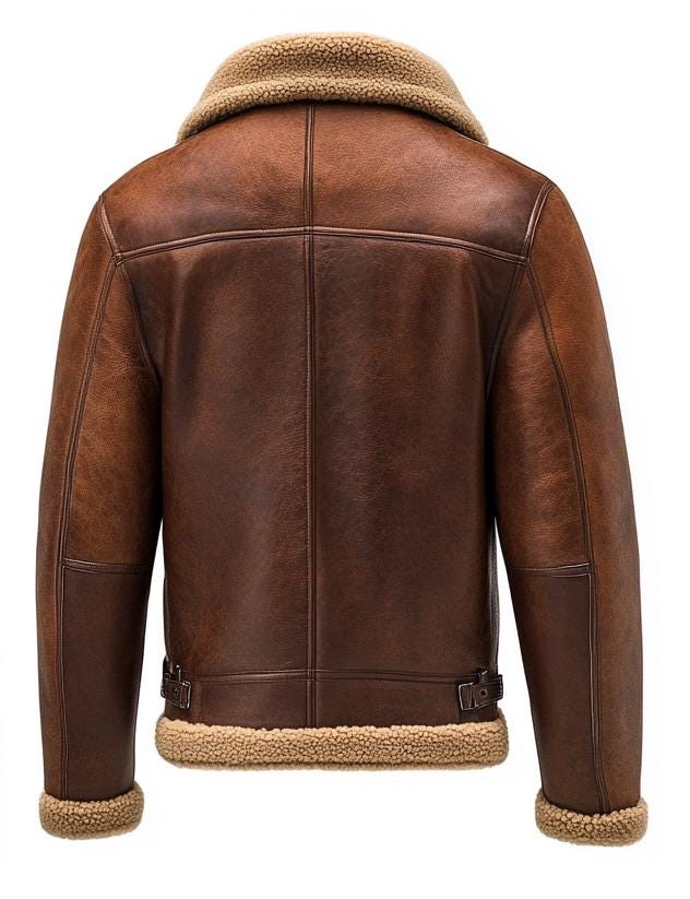Men's Genuine Fur Shearling Jacket – Real Leather Brown Winterwear Street Style by Leather Chloride