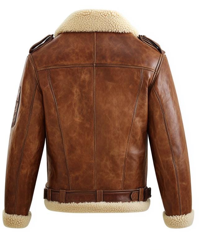 Men's Genuine Fur Shearling Jacket – Real Leather Brown Winterwear Street Style by Leather Chloride