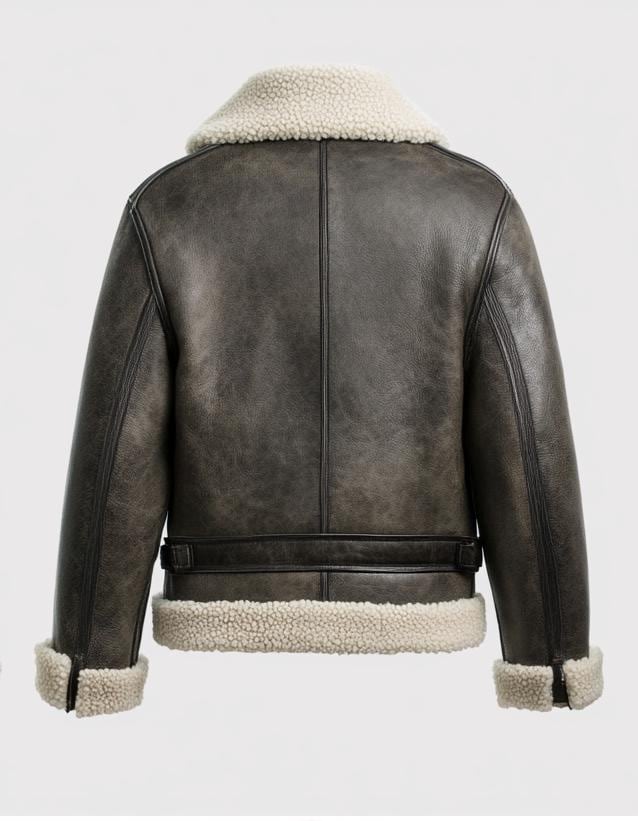Men's Genuine Fur Shearling Jacket – Real Leather Brown Winterwear Street Style by Leather Chloride