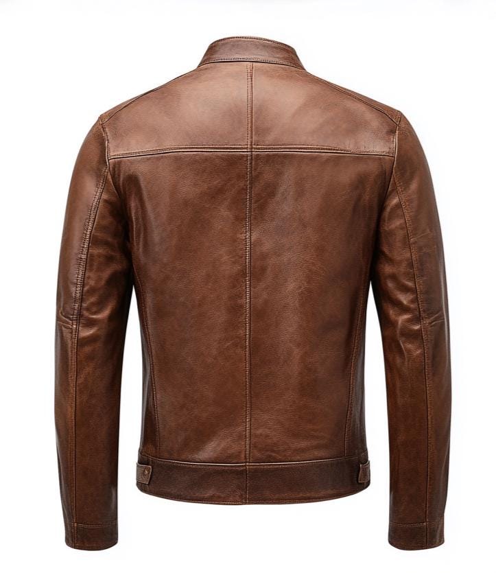 Men’s Distressed Brown Real Leather Biker Jacket | Vintage Motorcycle Style by Leather Chloride