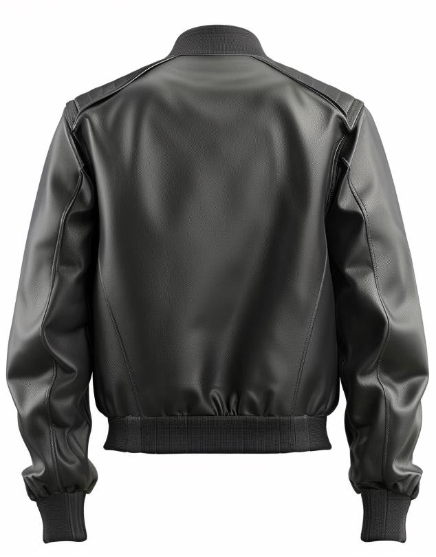 Genuine Black Leather Bomber Jacket for Men Classic Flight Style by Leather Chloride