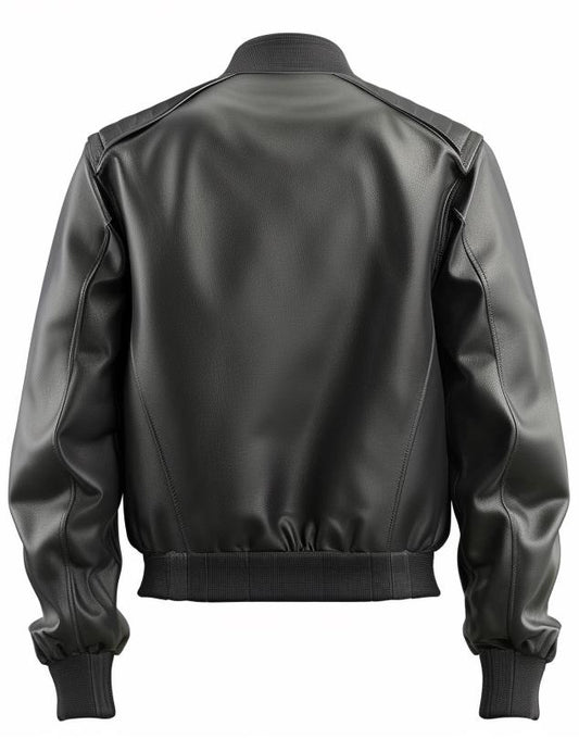 Genuine Black Leather Bomber Jacket for Men Classic Flight Style by Leather Chloride