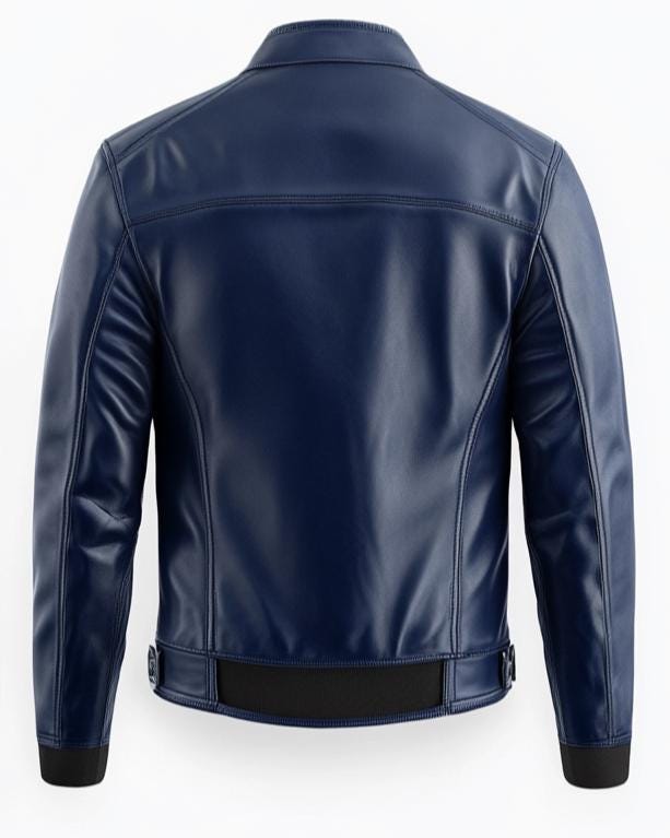 Men's Real Leather Café Racer Biker Jacket – Stand Collar Classic Style By Leather Chloride