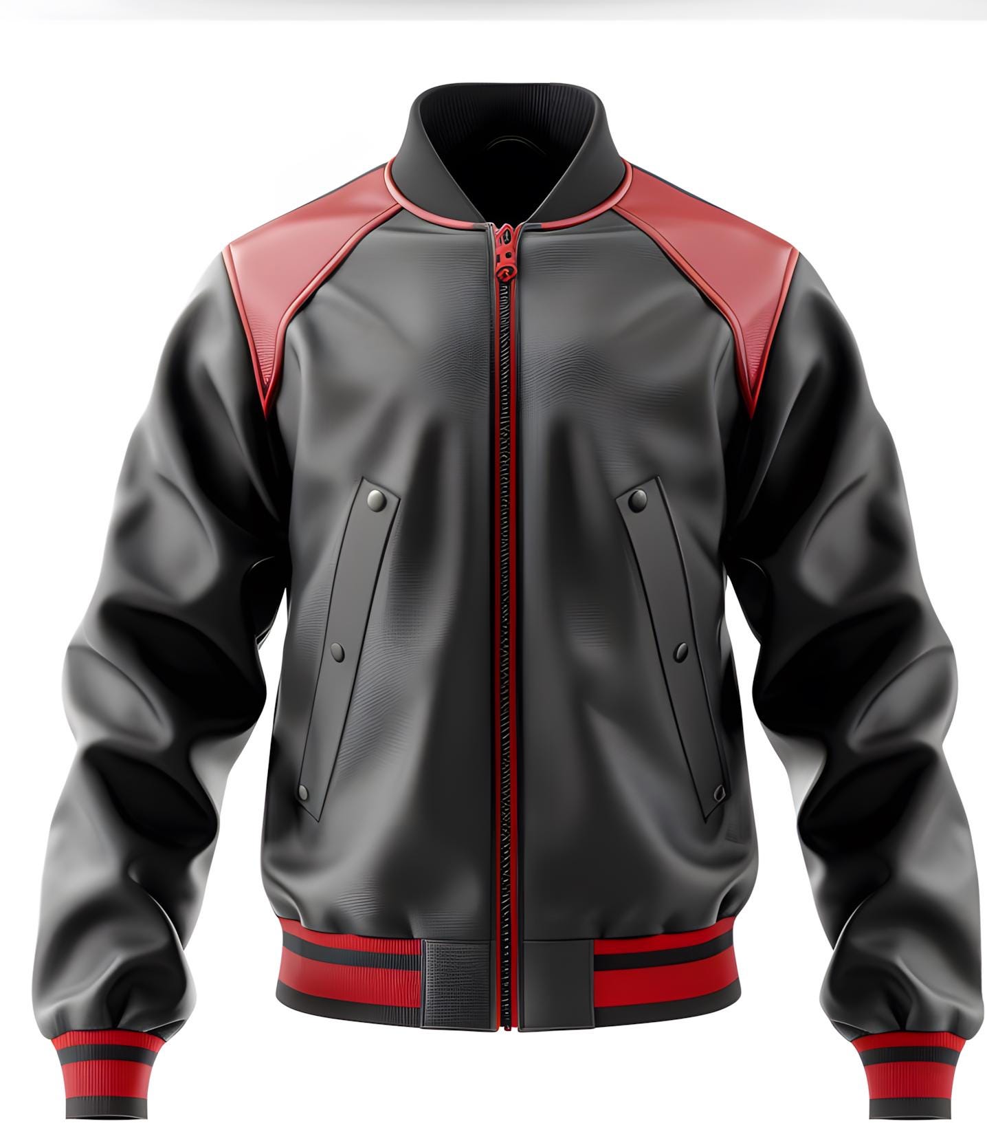 Men's Grey Red Sheepskin Leather Racing Jacket – YKK Zip Moto Style By Leather Chloride
