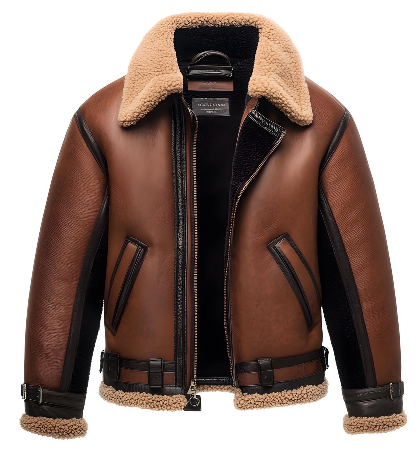 Men's Vintage Aviator Shearling Leather Jacket – Pilot Coat Real Fur Lined By Leather Chloride