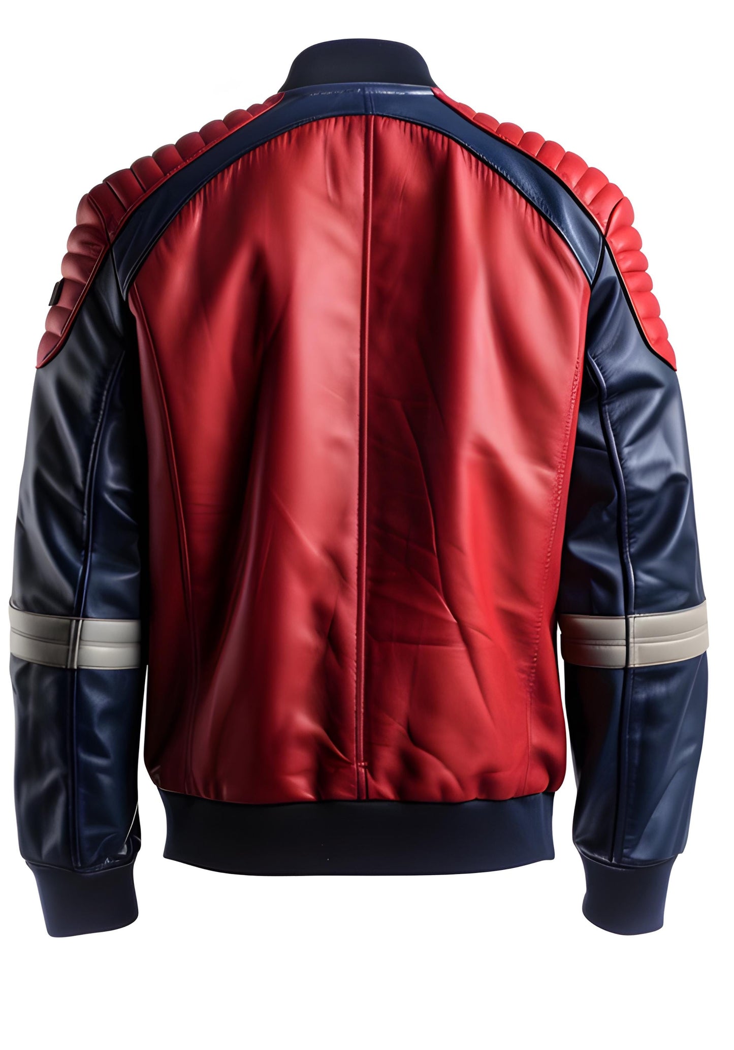 Men's Red Blue Leather Jacket – Slim Fit Bomber Motorcycle Varsity Style By Leather Chloride