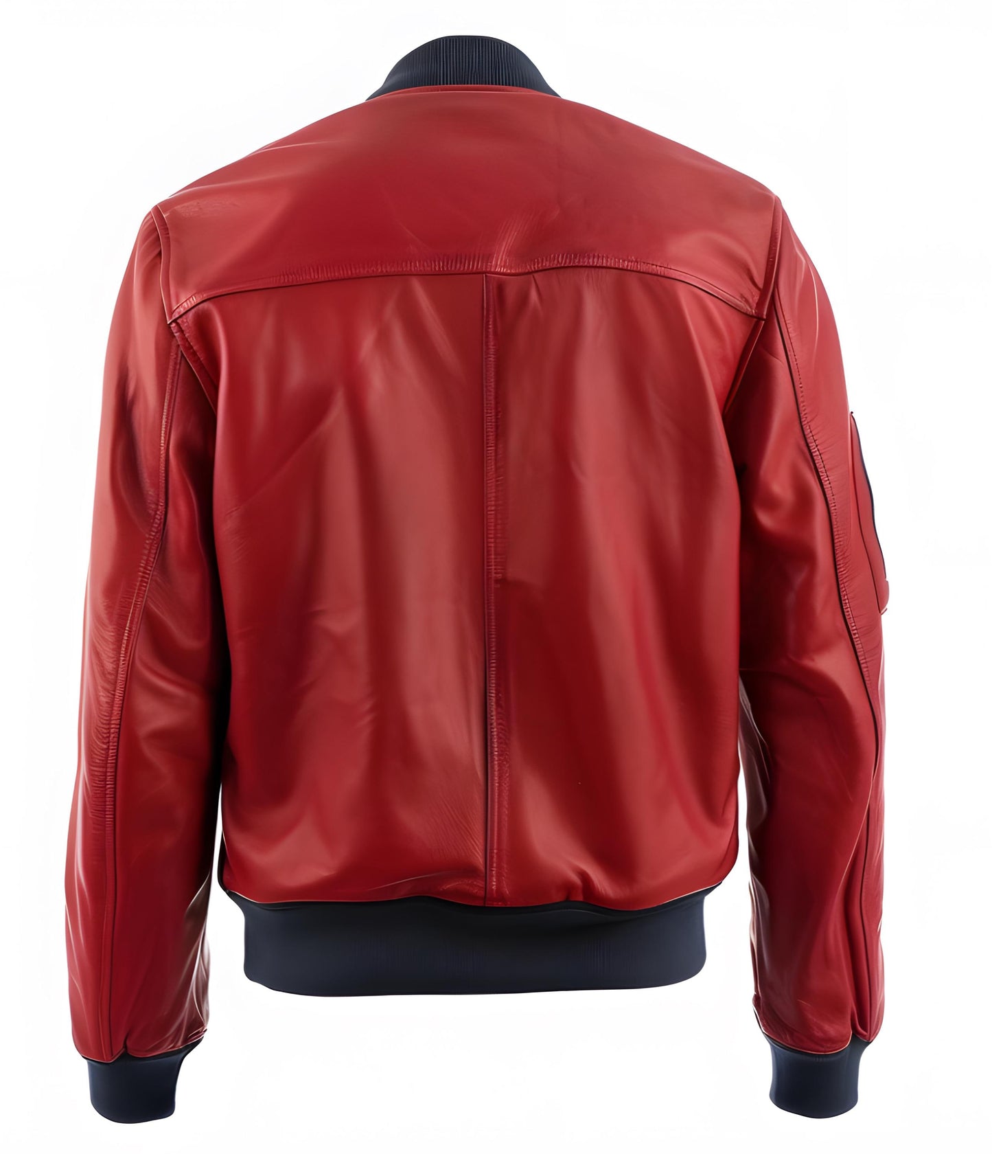 Men's Red Maroon Leather Jacket – Distressed Bomber Street Racer Retro Style By Leather Chloride