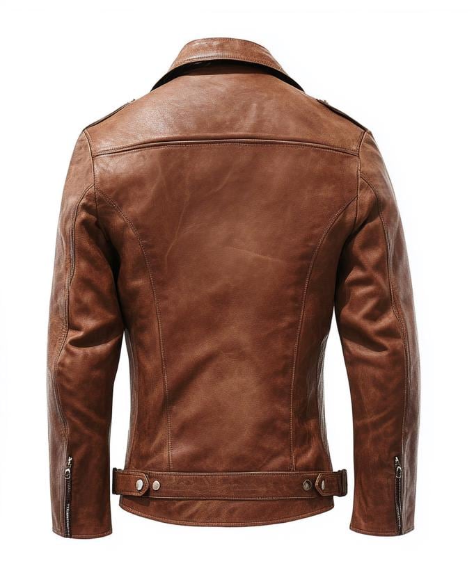Men's Brown Real Leather Jacket Distressed Slim Fit Biker Motorcycle Style By Leather Chloride