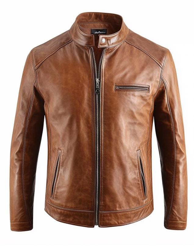 Men's Brown Real Leather Jacket – Slim Fit Casual Motorcycle Style By Leather Chloride