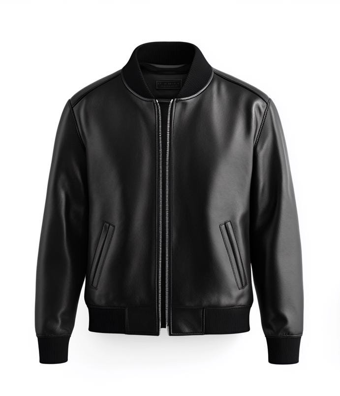 Men's Black Real Leather Jacket – Slim Fit Bomber Street Style Classic By Leather Chloride