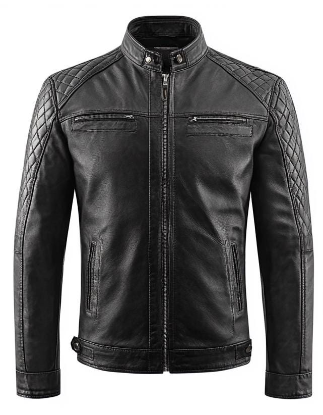 Men's Black Real Leather Jacket – Quilted Slim Fit Motorcycle Street Style By Leather Chloride