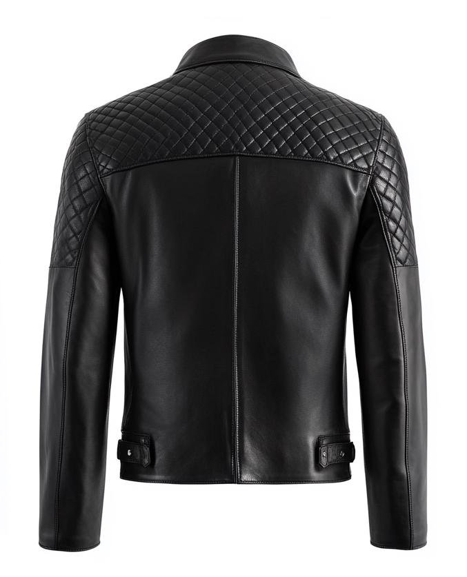 Men's Black Real Leather Jacket – Quilted Slim Fit Motorcycle Street Style By Leather Chloride