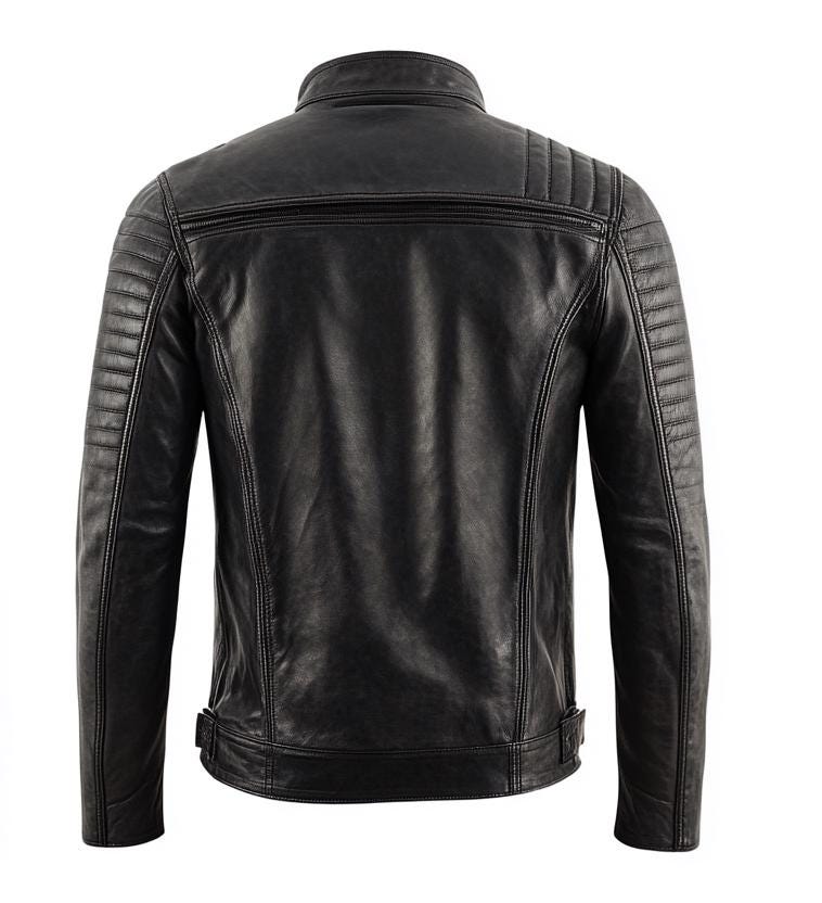 Men's Black Real Leather Jacket – Quilted Slim Fit Motorcycle Street Style By Leather Chloride