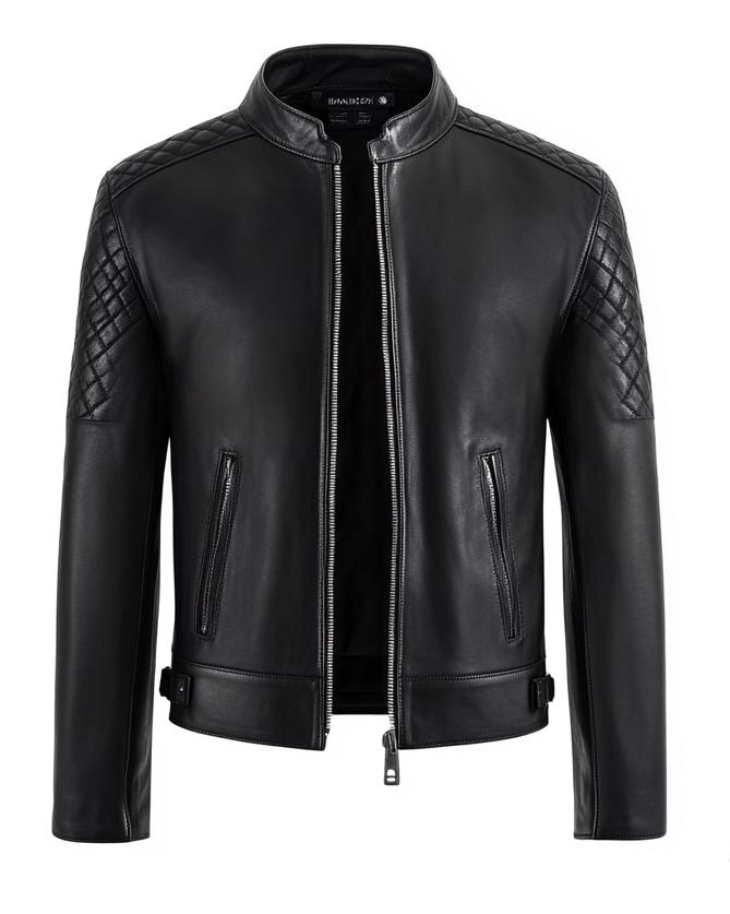 Men's Black Real Leather Jacket – Quilted Slim Fit Motorcycle Street Style By Leather Chloride