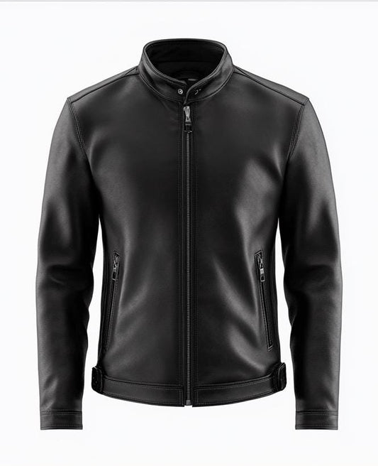 Men's Black Real Leather Jacket – Slim Fit Motorcycle Street Style Classic By Leather Chloride