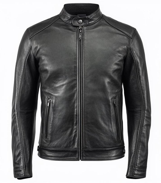 Men's Black Real Leather Jacket – Slim Fit Motorcycle Casual Street Style By Leather Chloride