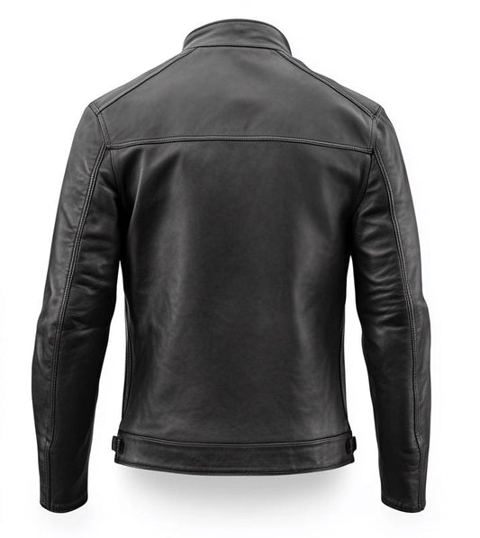 Men's Black Grey Leather Jacket – Slim Fit Motorcycle Street Style By Leather Chloride