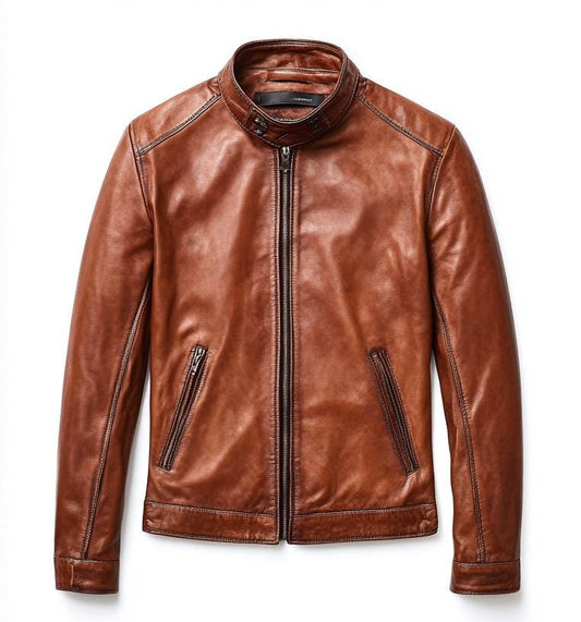 Men's Brown Real Leather Jacket – Slim Fit Streetwear Casual Classic Style by Leather Chloride