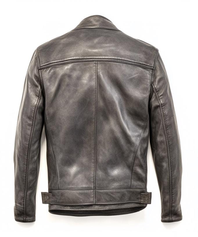 Men's Smoke Grey Real Leather Jacket Slim Fit Casual Classic Style by Leather Chloride