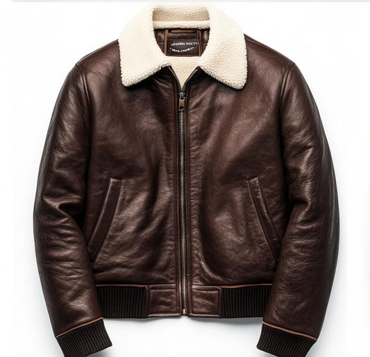 Men's Genuine Fur Bomber Jacket – Real Leather Winter Streetwear Classic by Leather Chloride