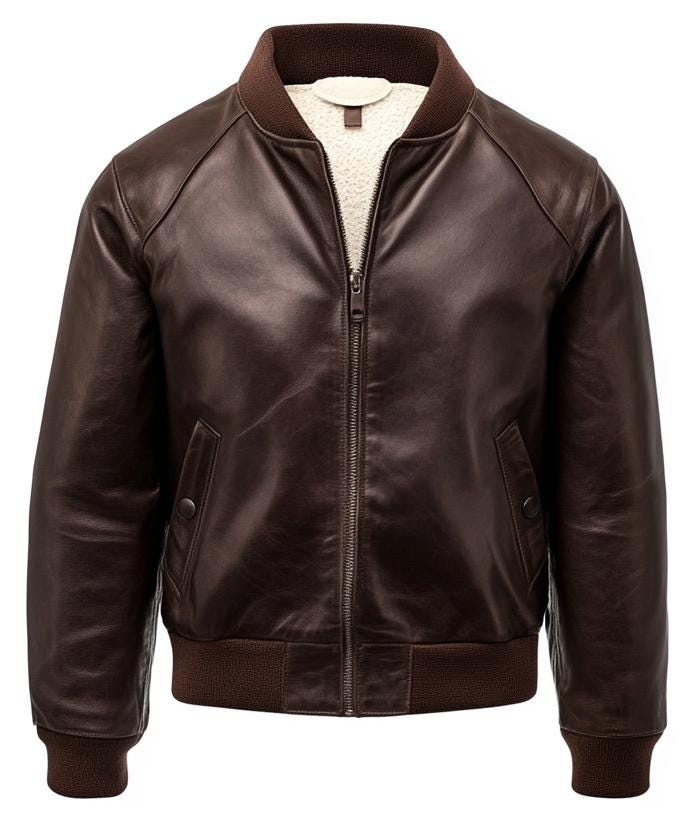 Men's Genuine Fur Bomber Jacket – Real Leather Brown Winterwear Street Style by Leather Chloride