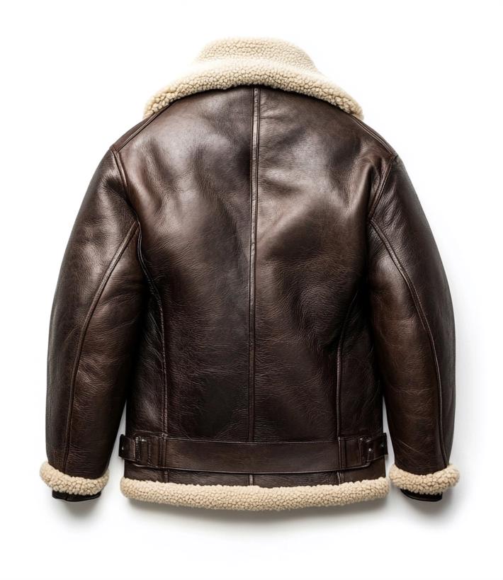 Men's Genuine Fur Shearling Jacket – Real Leather Brown Winterwear Street Style by Leather Chloride