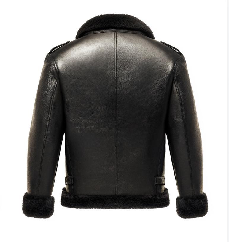 Men's Genuine Fur Shearling Jacket – Real Leather Black Winterwear Street Style by Leather Chloride