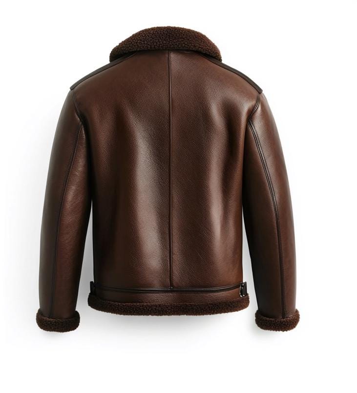 Men's Genuine Fur Shearling Jacket – Real Leather Brown Winterwear Street Style by Leather Chloride