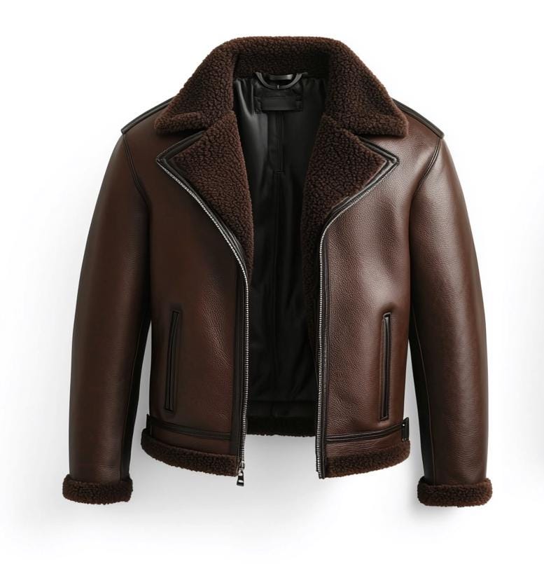 Men's Genuine Fur Shearling Jacket – Real Leather Brown Winterwear Street Style by Leather Chloride